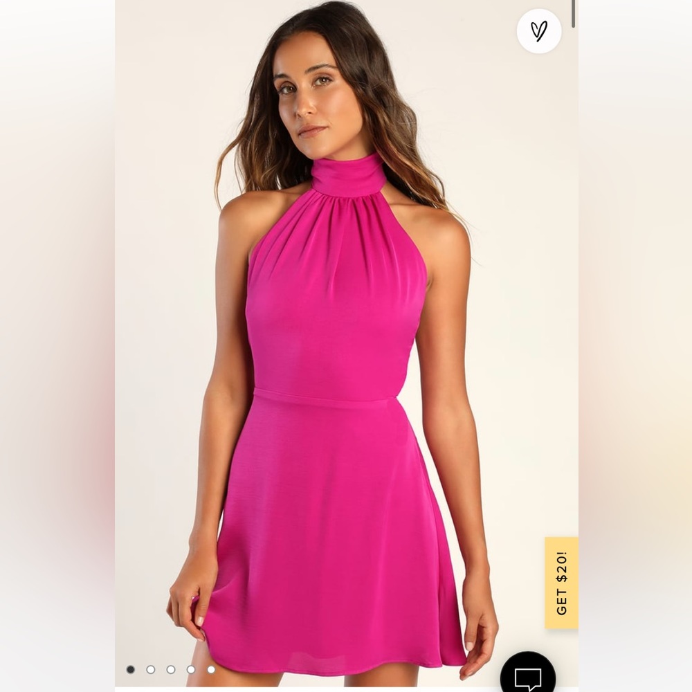 Lulu’s Pink Halter Mini Dress